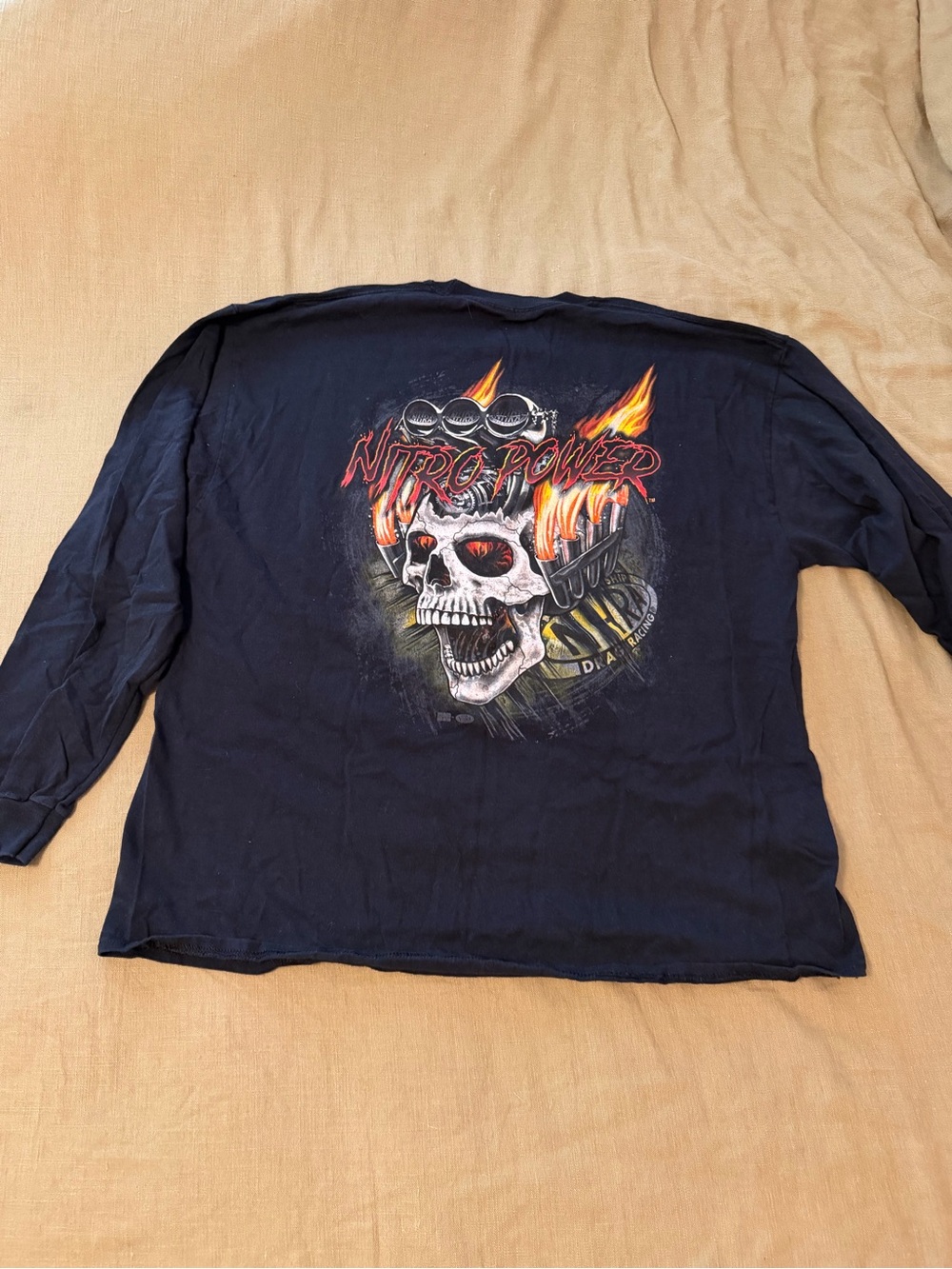 NHRA vintage Long Sleeve Tee - Black with Flame Accent